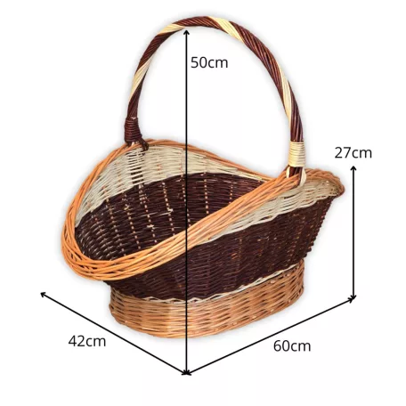 Talpas kandalló kosár béléssel 60x42x27(50)cm