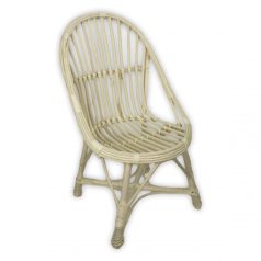 White wicker armchair