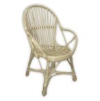 White wicker armchair (with armrest)