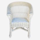 Fonott vessző fotel fehér színben