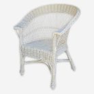 Fonott vessző fotel fehér színben