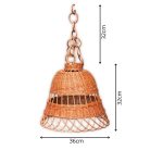 Fonott lámpabúra 36x32cm