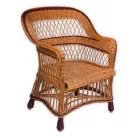 Woven wicker armchair