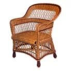 Woven wicker armchair