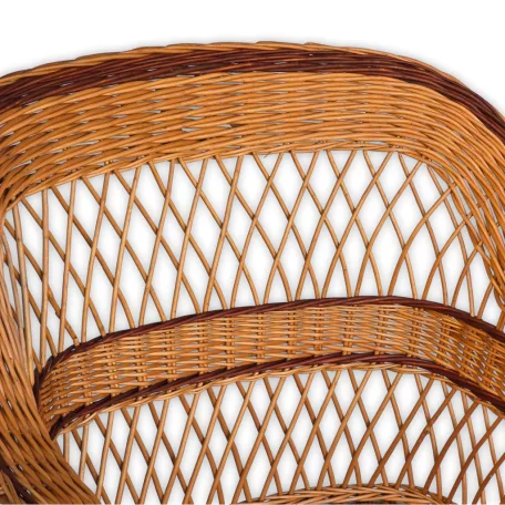 Woven wicker armchair