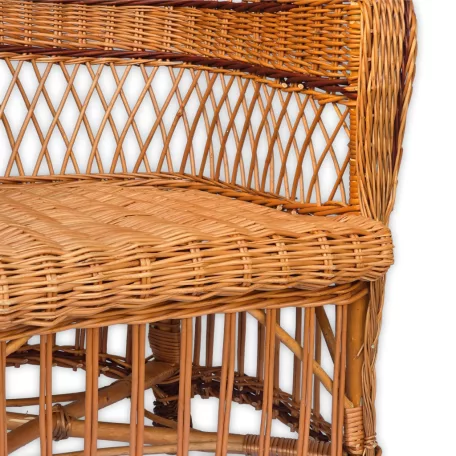 Woven wicker armchair