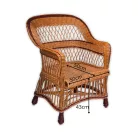 Woven wicker armchair