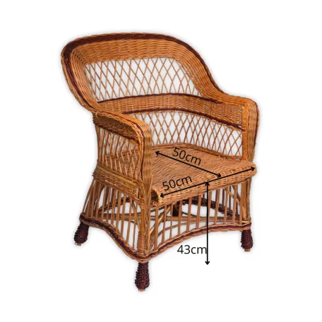 Woven wicker armchair