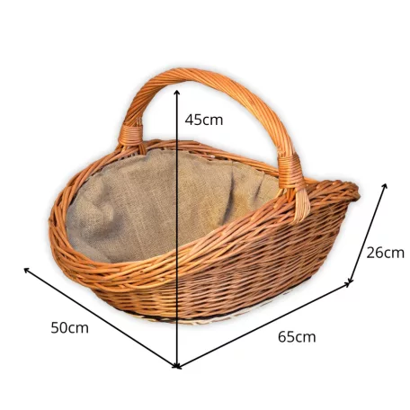 Kandalló kosár béléssel 65x50x26(45)cm