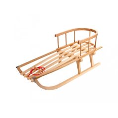 Wooden sled with backrest