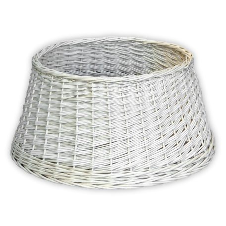White Wicker Christmas Tree Base Cover