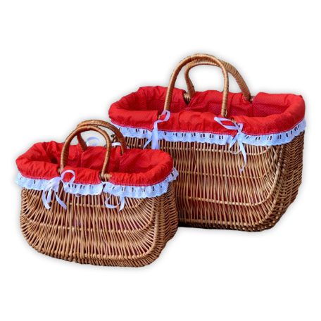 Mother-daughter basket set, with lining.